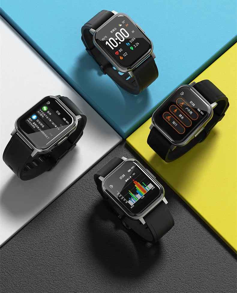 Black waterproof smart bracelet with 1.4-inch HD screen on silicone strap, showing health monitoring display
