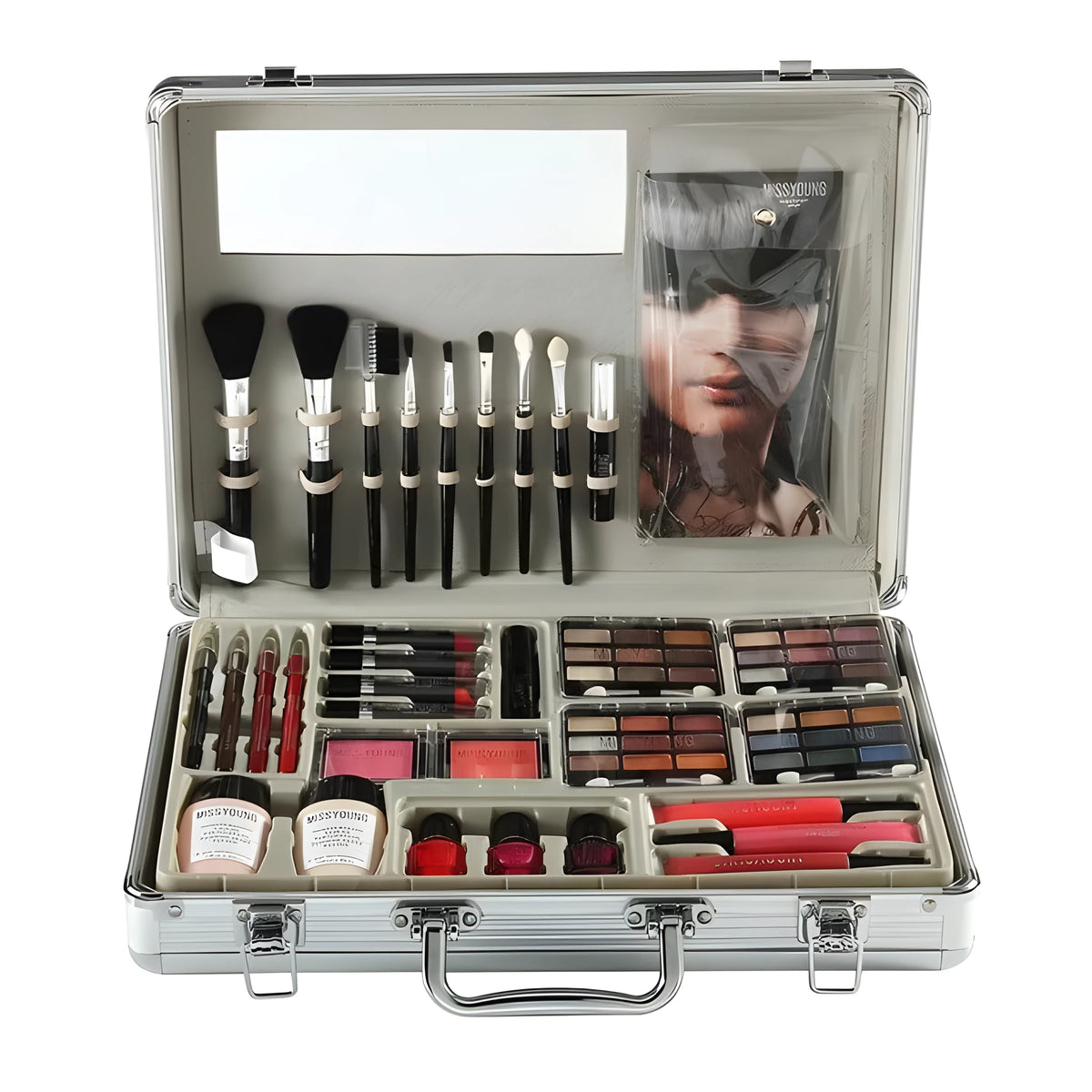 MC1159 makeup set with eight natural colours, including lipstick, nail polish, eye shadow and foundation