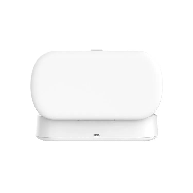 White ABS plastic wireless UV steriliser and charger box for mobile phones and personal items