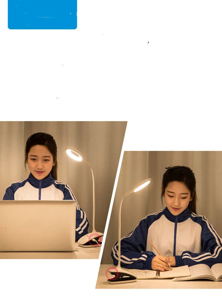 Green USB rechargeable table lamp with touch switch and LED light source on wooden surface