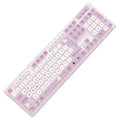 Milk tea rabbit cute chocolate keyboard in strawberry powder, ice blue, purple, green, or Iris tectorum Blue, wired or wireless.
