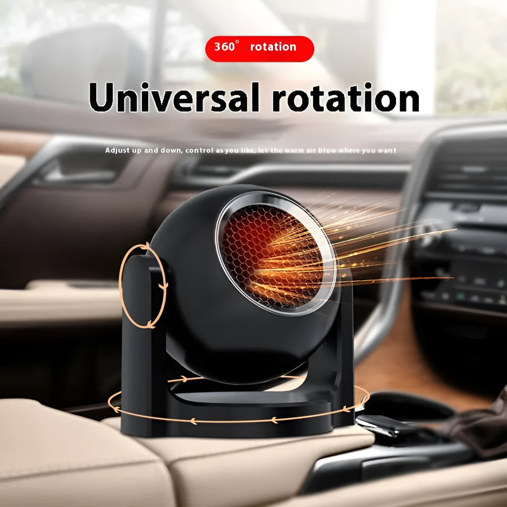 12V 120W car warm air blower heater in black or white, ABS casing, for defrosting and defogging in-car.