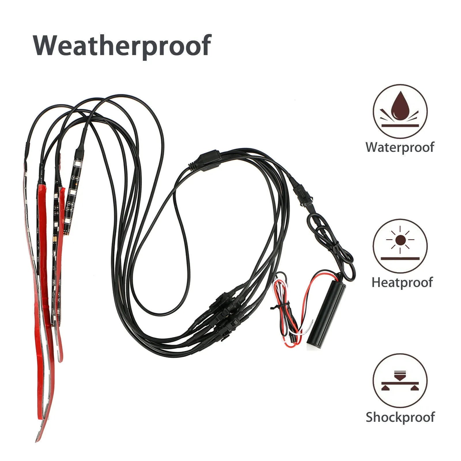 Motorcycle modified RGB light bar LED car atmosphere light with wireless remote and silicone construction