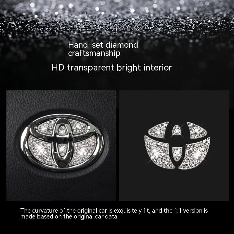 Zinc alloy diamond decorative sticker for Toyota car steering wheel