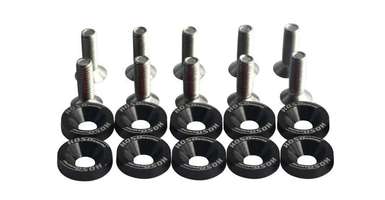 Car modification gasket screw and washer kit with 10 pieces in multiple colour options
