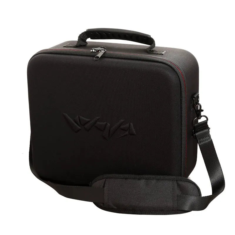 Black Nintendo game console storage bag with EVA shell and velvet lining, 29x25x13cm
