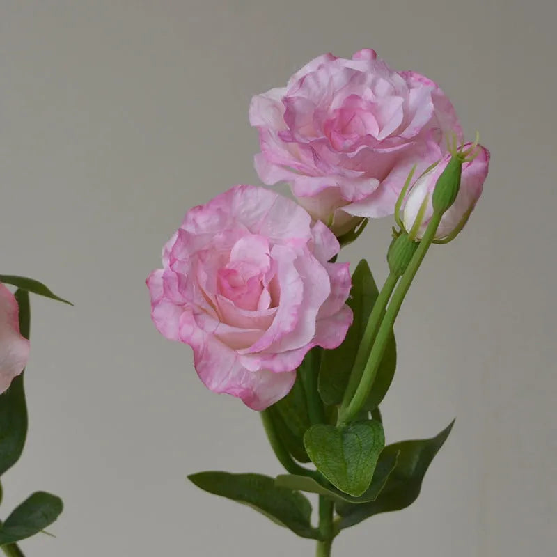 Silk artificial eustoma flower arrangement with 3 heads in choice of five colours