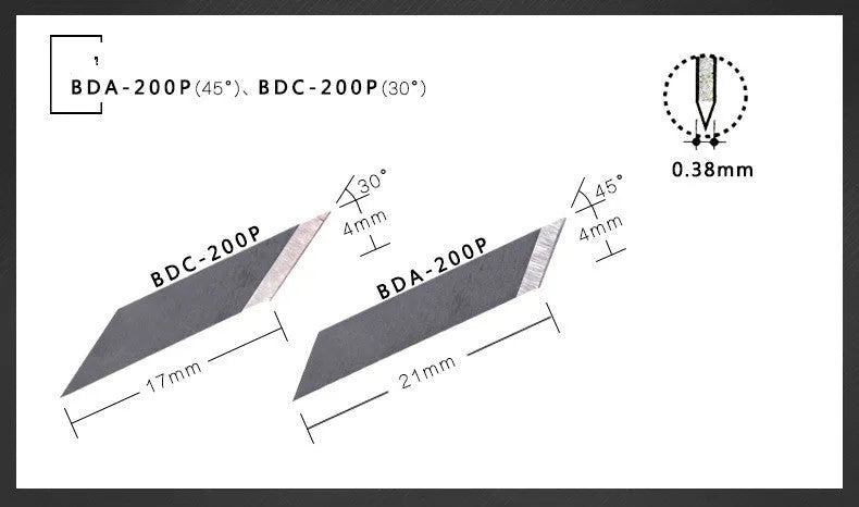 Two packs of NT Japan replacement blades: BDC-200P 30-degree and BDA-200P 45-degree, 40 pieces each.