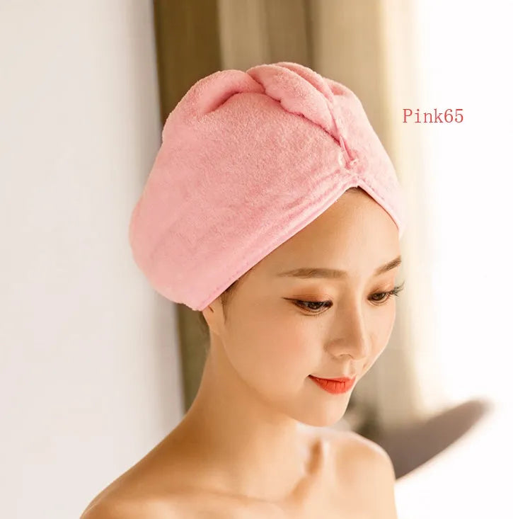 Microfiber hair dryer cap turban in assorted colours measuring 60cm by 25cm