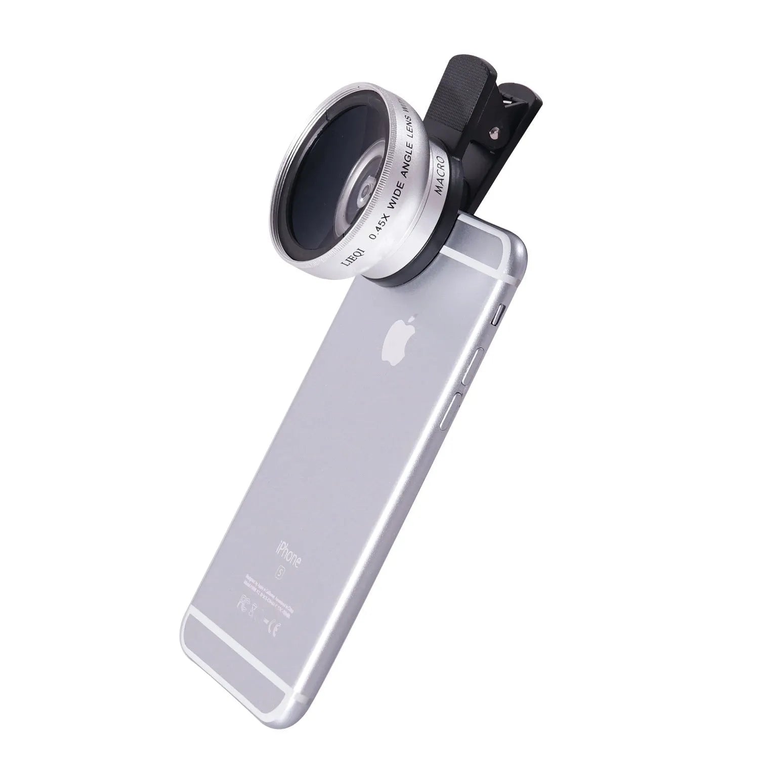 LIEQI 0.45X wide-angle macro mobile phone camera lens in black, gold, rose gold, and silver colours
