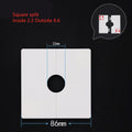 White ABS plastic decorative ring for covering wall holes, with visible 3M adhesive backing.