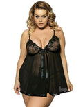 Women's sleeveless lace sleepdress in polyester mesh available in multiple colours and sizes up to 6XL