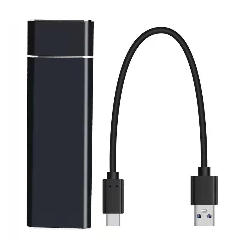 SSD mobile hard disk in black, blue, orange, red, or silver with ultra-thin metal shell and data cable