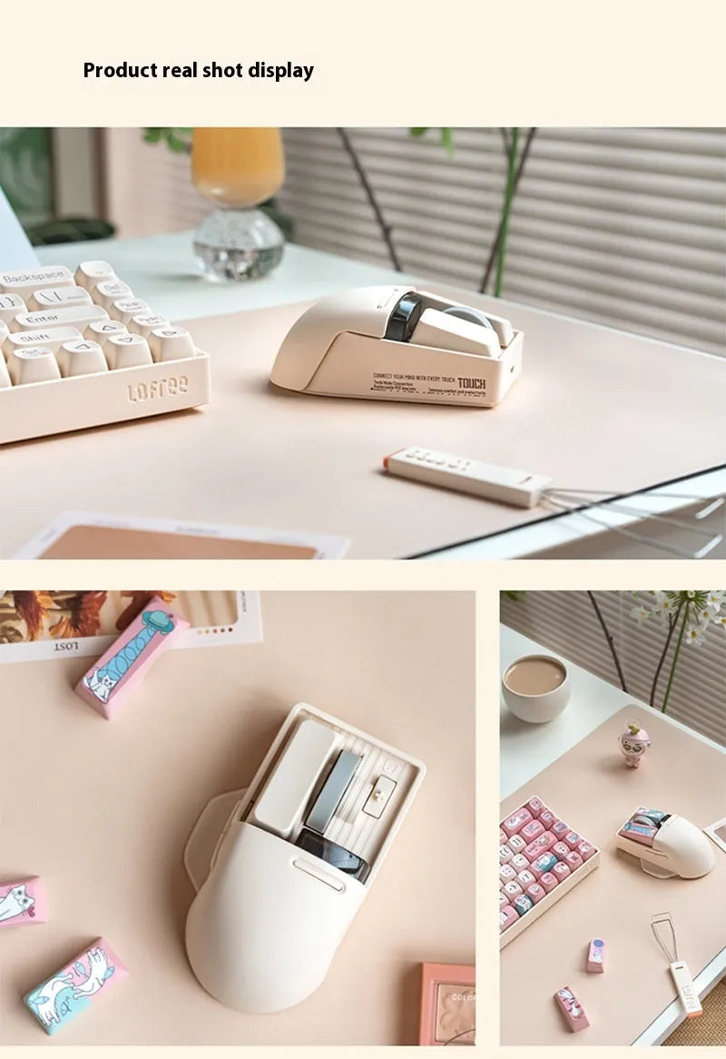 Xiaoqiao wireless computer mouse in tofu colour with ergonomic design and adjustable 4000dpi resolution