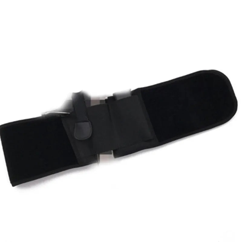 Black neoprene elastic waist belt with invisible pocket, 96cm x 15cm, for outdoor sports and left or right hand use