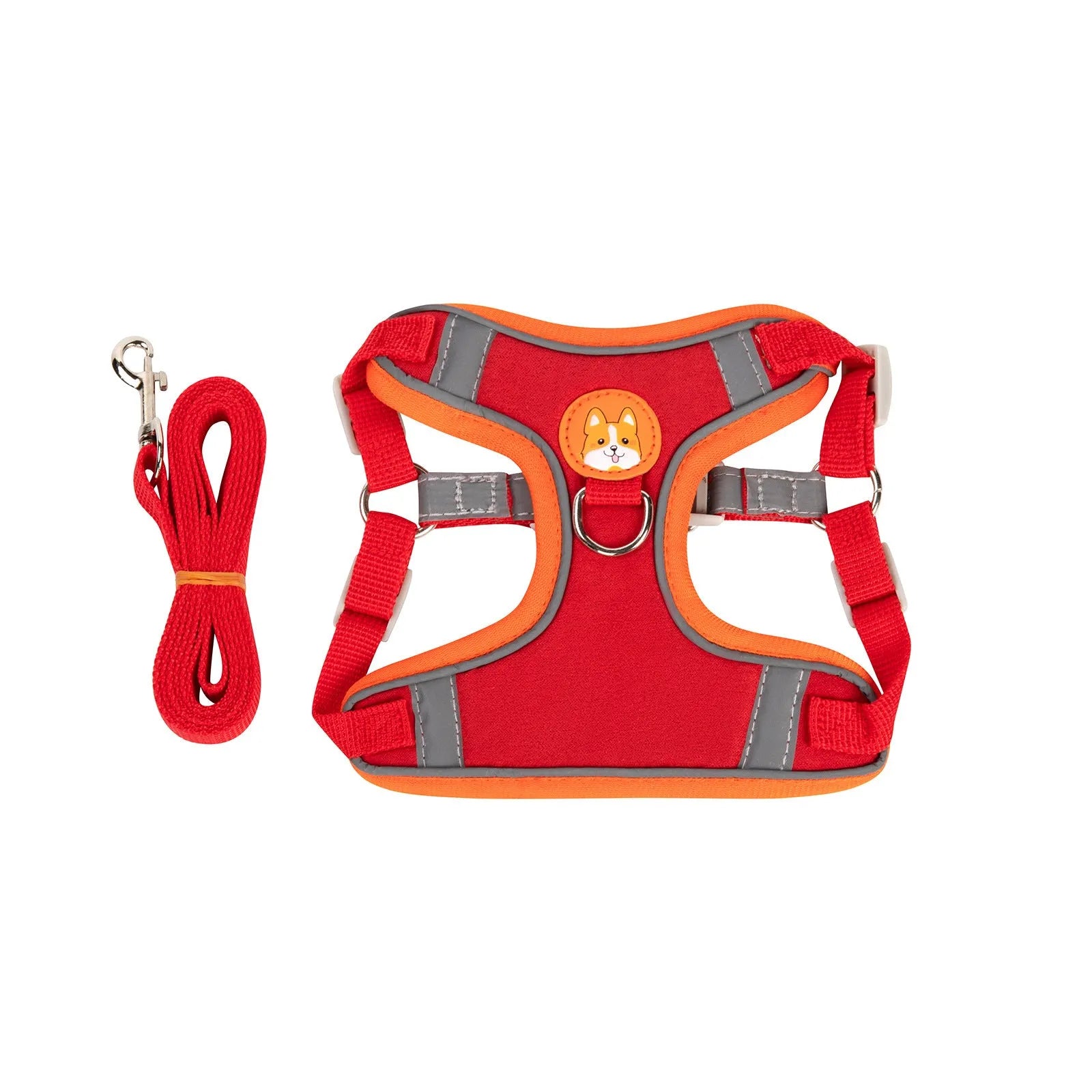Adjustable dog harness with chest strap in multiple colour options