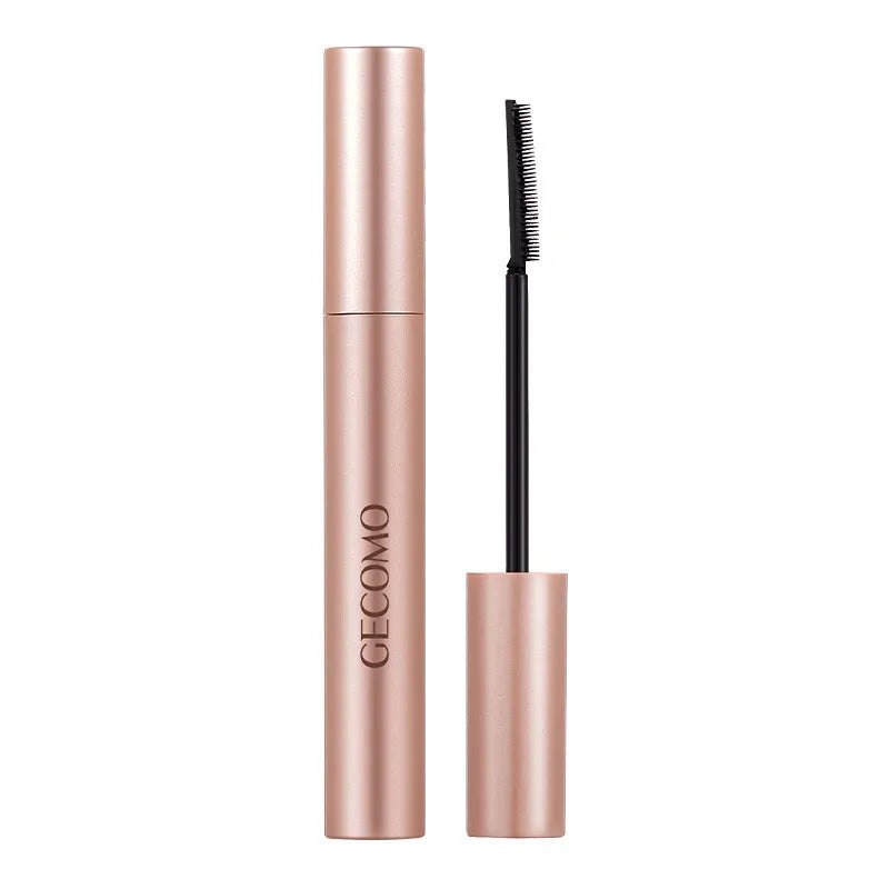 Black natural curly long mascara tube showing 14cm height with brush applicator