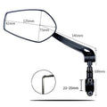 HD wide angle convex bicycle mirror with aluminium alloy base, 75mm x 125mm, fits 22-25mm handlebar