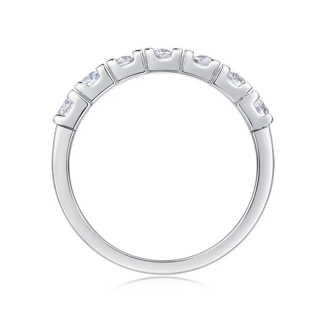 Lucky wedding ring set with 0.1 carat moissanite, S925 silver platinum plated, sizes 5 to 9, gift box