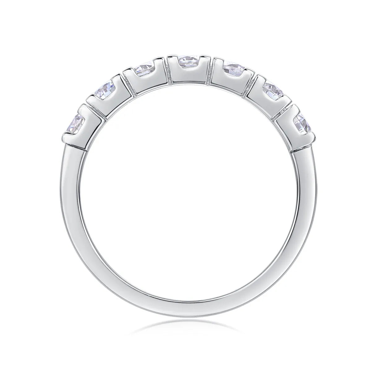 Lucky wedding ring set with 0.1 carat moissanite, S925 silver platinum plated, sizes 5 to 9, gift box