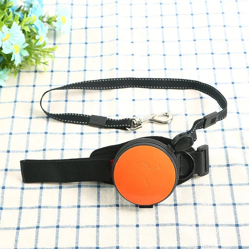 Pet Holding Hands automatic retractable dog leash in vibrant orange with 3-metre length and explosion-proof design