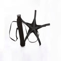 Black football juggling belt with 2 m static length made from diving suit fabric for training