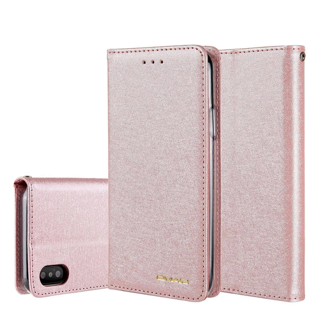 PU leather flip phone case with card slots for Apple iPhone in multiple colour options