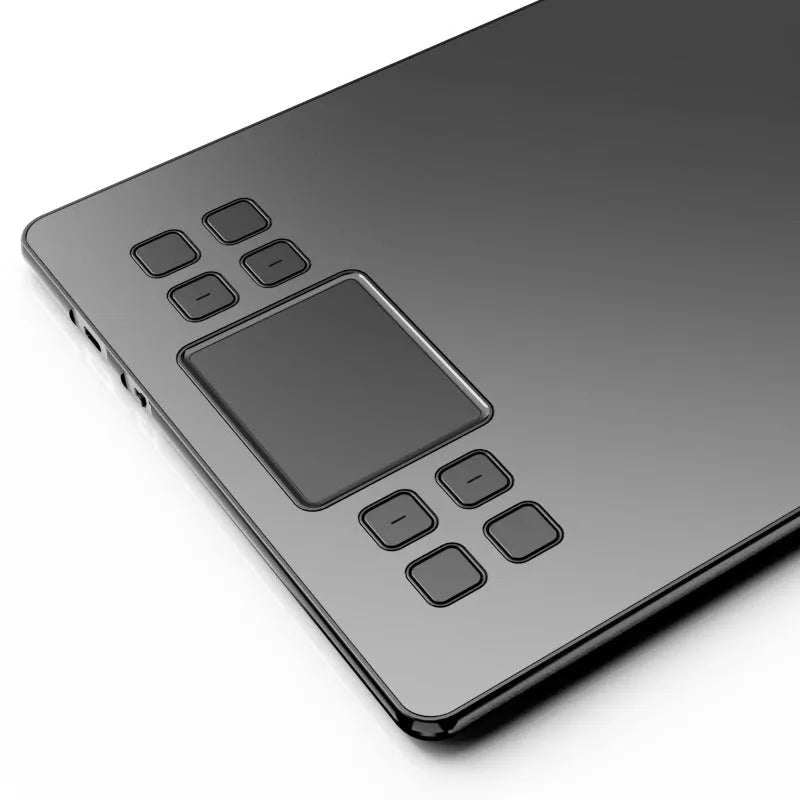 10 x 6 inch digital drawing tablet with passive pen, pen stand, and USB cable for Windows and Mac