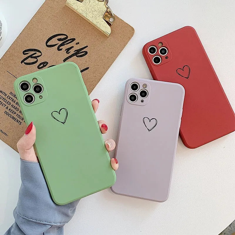 Silicone iPhone back cover case in multiple colours showing TPU material and precise model compatibility