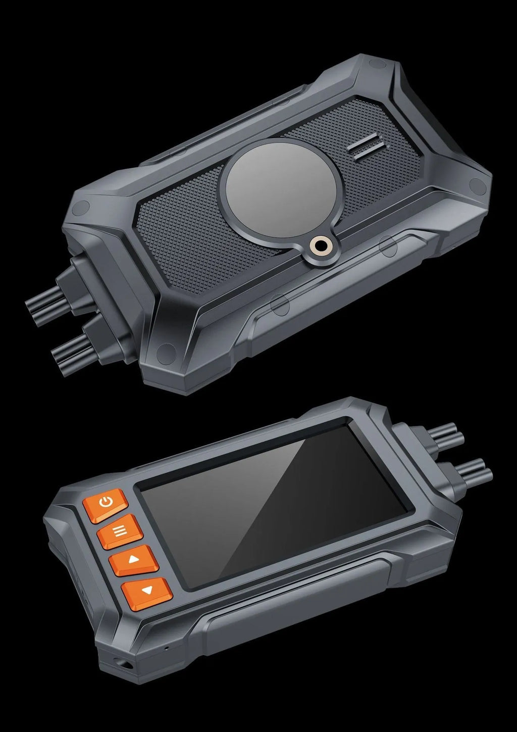 Motorcycle tachograph with dual lenses, GPS module, and waterproof housing for 1080P recording