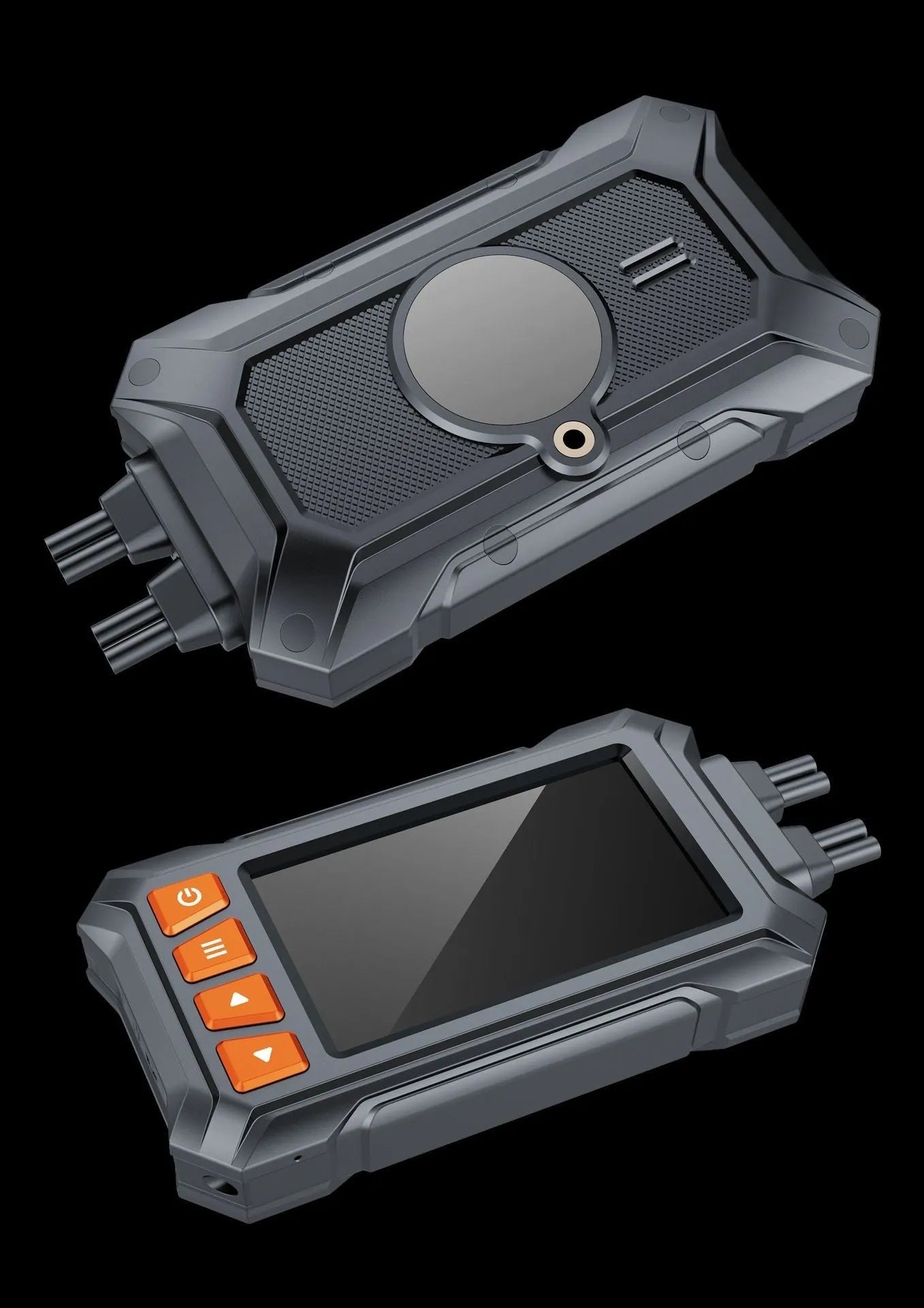Motorcycle tachograph with dual lenses, GPS module, and waterproof housing for 1080P recording