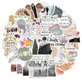 50 waterproof stickers with graffiti and cartoon designs from Mildew album series, 4-6cm size