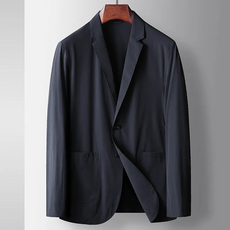 Men's lightweight polyester suit jacket, long sleeve, straight hem, anti-wrinkle, six colours, sizes 170-195