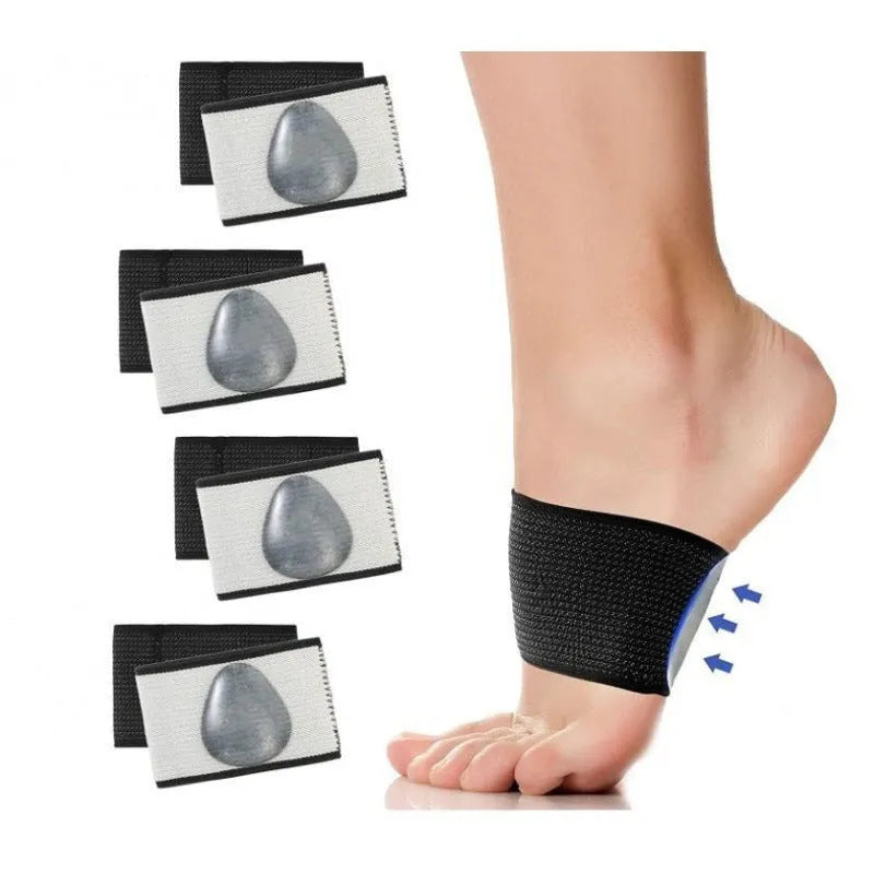 Elastic foot bandage with arch support pad in heart style or ordinary style, made from PU material for flat feet