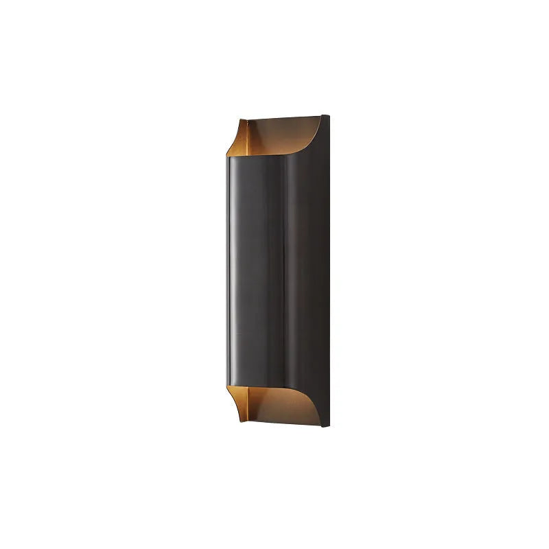 Minimalist copper wall lamp in black gold or natural copper finish for bedroom bedside lighting