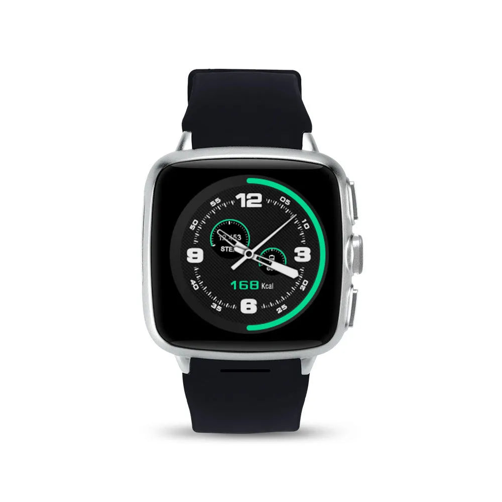 Z01smart watch with 1.54-inch HD screen in black or white colour, showing USB 2.0 port and wrist strap