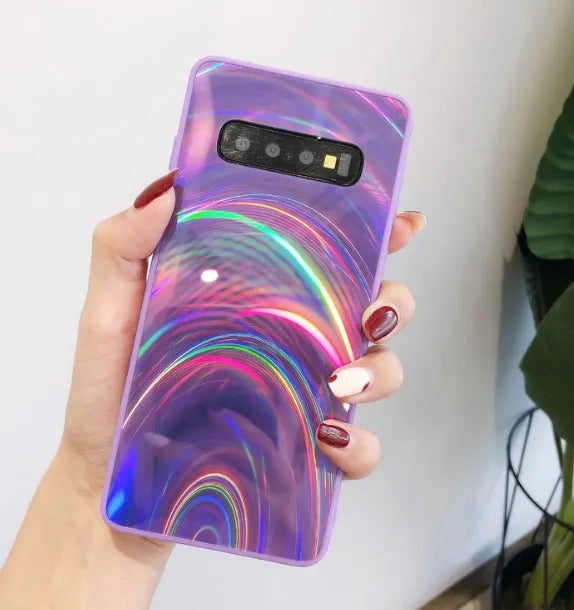 Marble shockproof silicone phone case for Samsung Galaxy in multiple colour options showing front and back view.