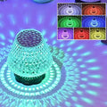 Crystal décor table lamp with touch sensor base and USB charging cable
