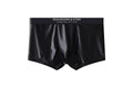 Men's light grey ice silk traceless underwear laid flat, showing mid-rise waistband.