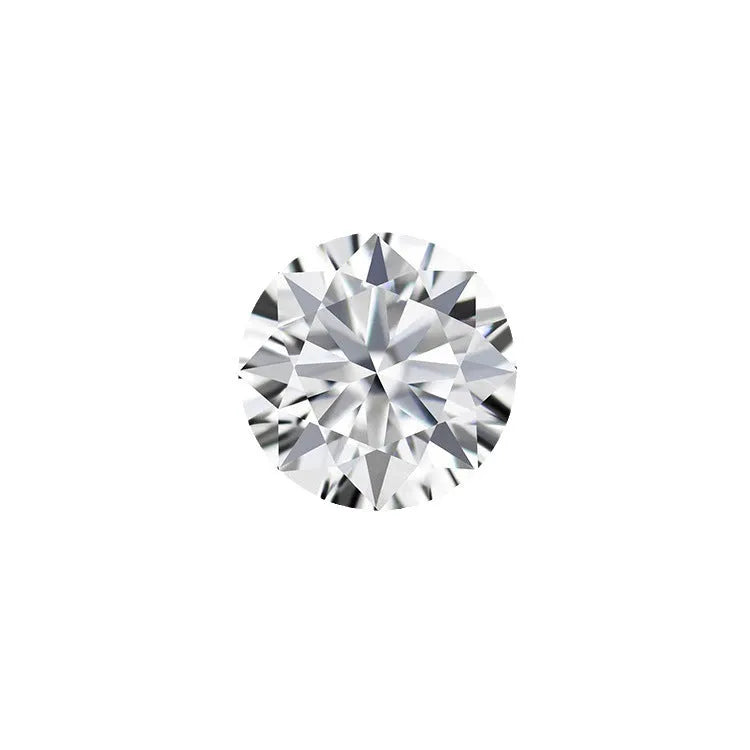 Round moissanite gemstone with eight hearts and eight arrows cut pattern in various sizes from 3mm to 18mm