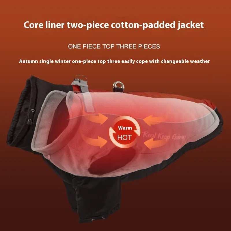 Polar fleece liner dog jacket in multiple colours for sizes XL through 6XL