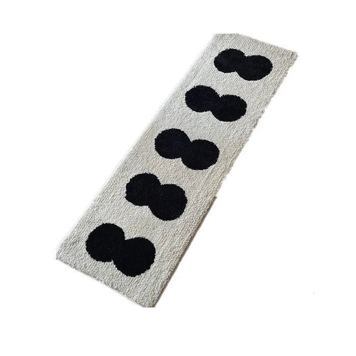 Flocking carpet long strip non-slip absorbent geometric pattern polyester 40x120cm 50x158cm