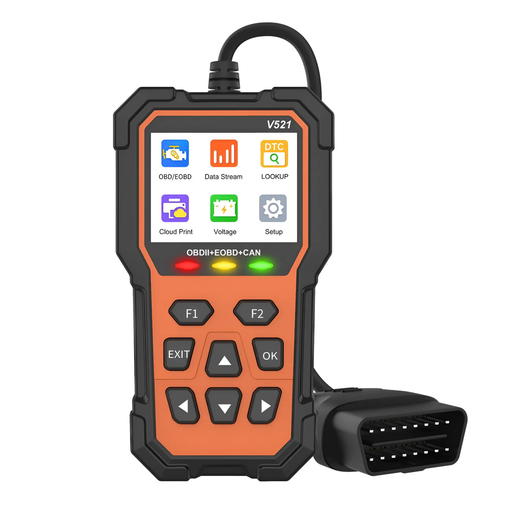V521 car fault diagnosis instrument with 11 languages, 12-16V, for all vehicle models, with storage bag