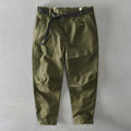 Men's Japanese casual overalls trousers in solid colour with loose fit design
