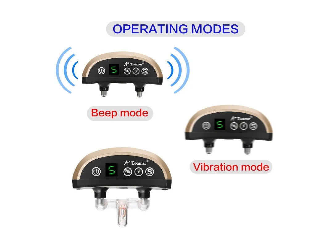 Digital anti-barking collar with adjustable strap for dogs, showing display and reflective safety design