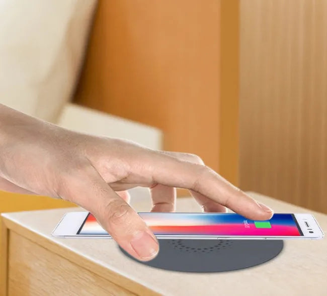 60mm round recessed wireless phone charger for desk and bedside table installation