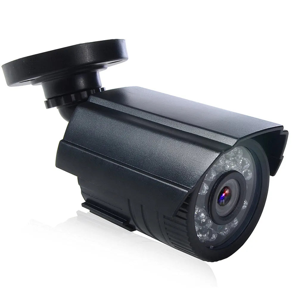 Black AHD HD waterproof surveillance camera with fixed lens, 30m infrared night vision, and ABS plastic waterproof shell