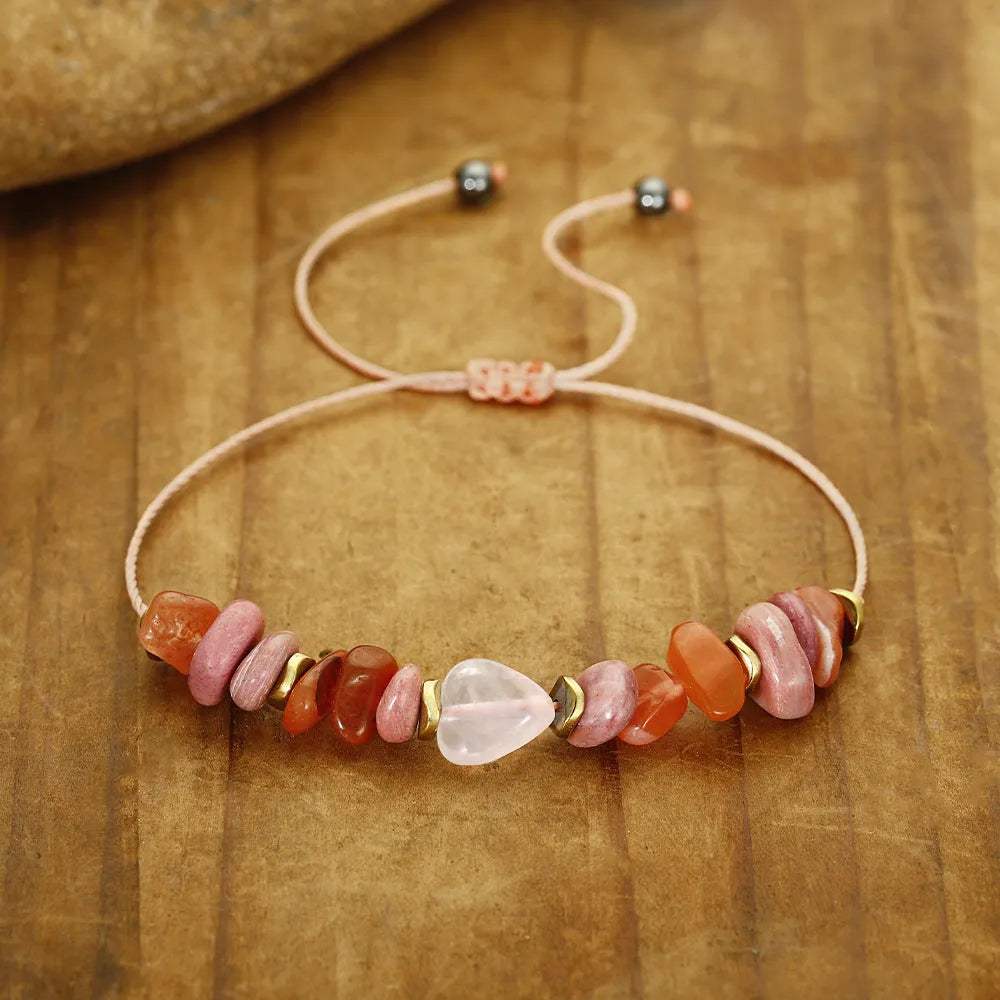 Handmade geometric stone bead bracelet for women in a fashion OL style.