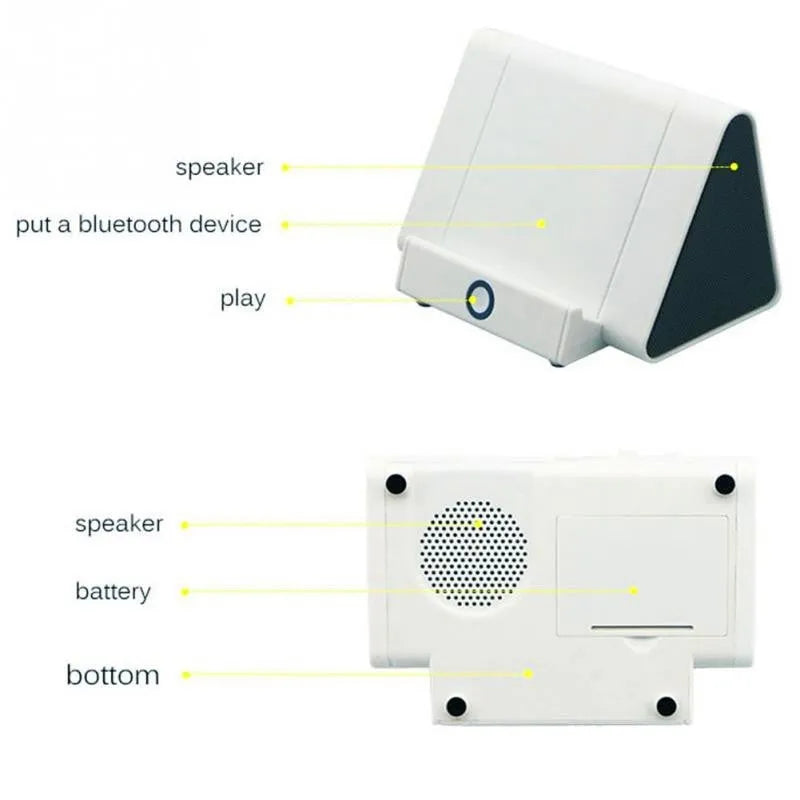 Compact black and white wireless Bluetooth speakers with rechargeable battery for mobile phones and computers