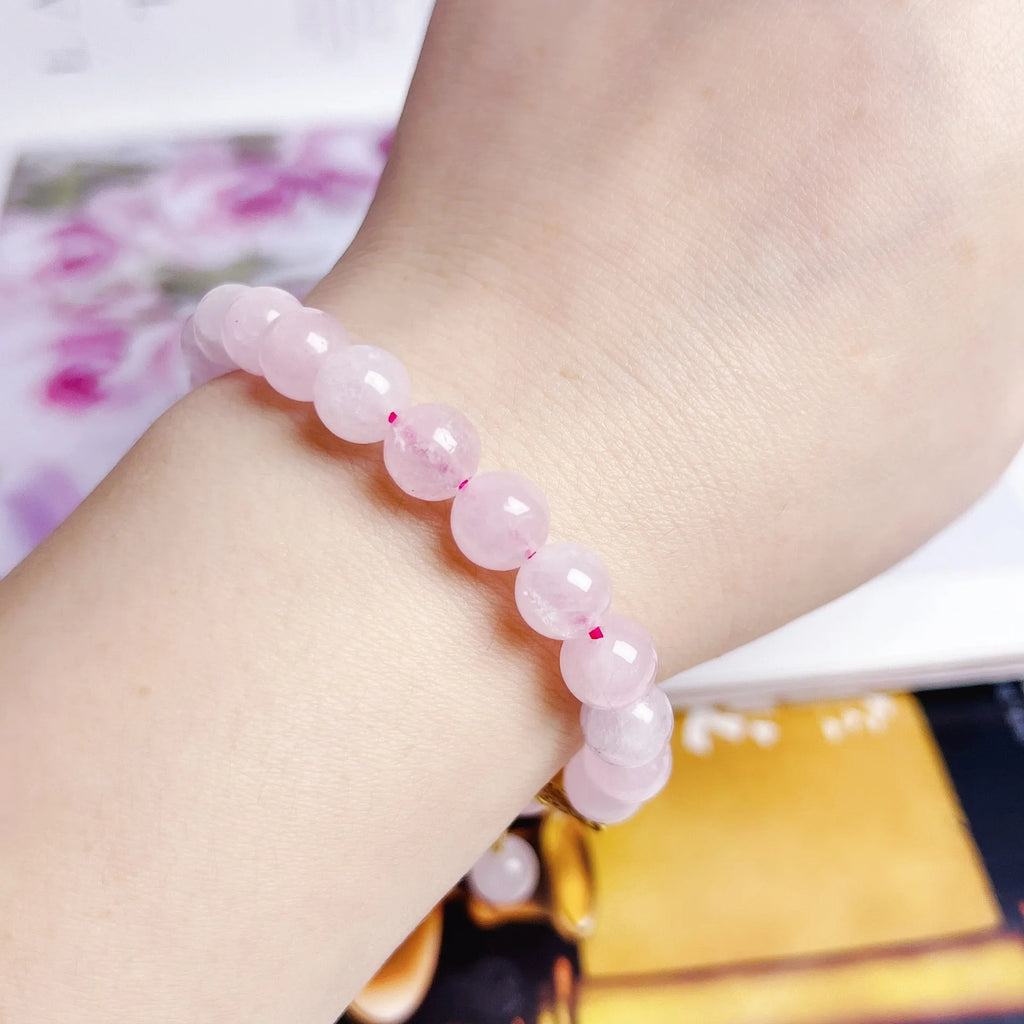 Pink Chinese crystal bracelet with peach blossom design for women's jewellery